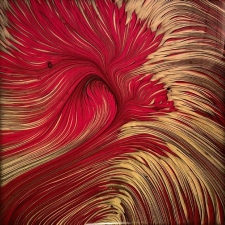 Akryl maleri Red wave II af Lene Unmack Larsen malet i 2021