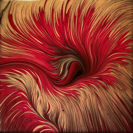 Akryl maleri Red wave III af Lene Unmack Larsen malet i 2021