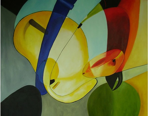 Olie maleri Finurligheder af Wainach malet i 2009