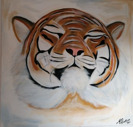 Akryl maleri El tigre af Marie Bravo Morales malet i 