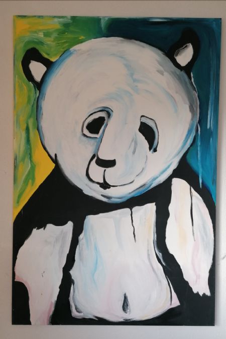 Akryl maleri El Oso af Marie Bravo Morales malet i 2014