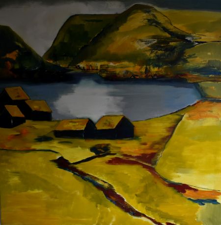 Olie maleri Færøerne II af Atelier Krohaven KurtEjvind malet i 2022