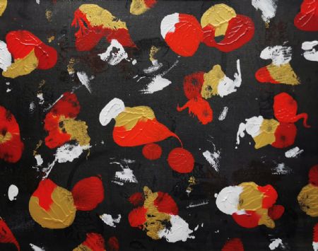 Akryl maleri Red, Gold & White af Aniri - malet i 2021