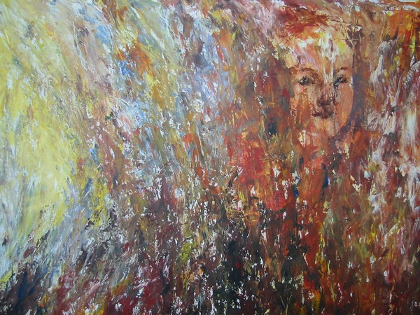 Akryl maleri udsyn I af Mette Matz malet i 2005