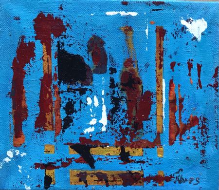 Akryl maleri Det blå af pchres malet i 2021