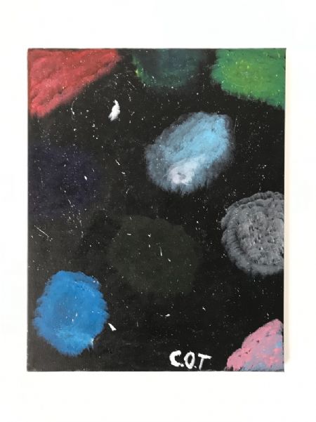 Akryl maleri En tur i galaksen af Zander Paulsen malet i 2022