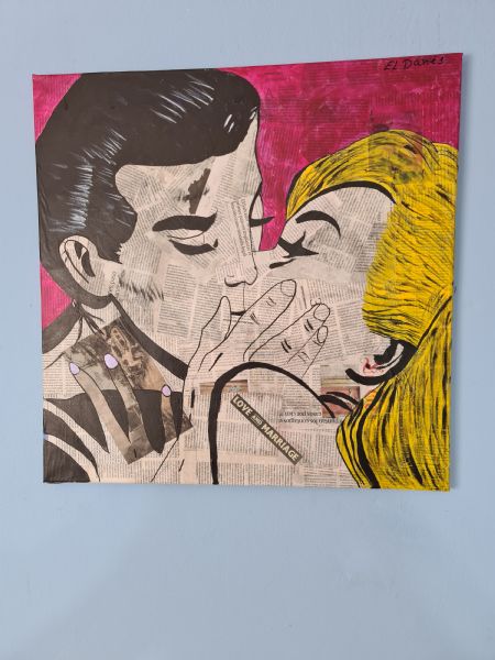 Akryl maleri Love and marriage af El Danes malet i 2022