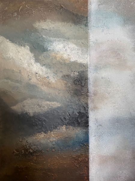 Blandede medier maleri Sandstorm af Tina Vatta Hvilsted malet i 2022