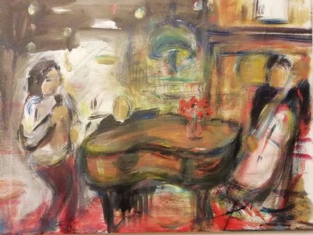 Akryl maleri Intim jazz af Bruun Falck malet i 2022