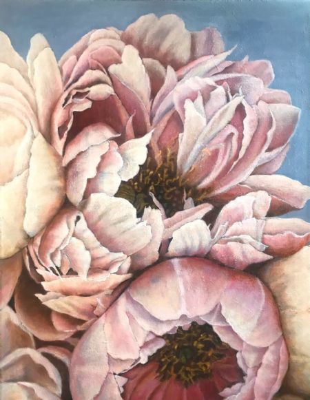 Akryl maleri The blessing of nature. Peonies 7. af Eva Vith Christensen malet i 2022