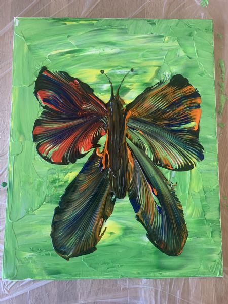 Akryl maleri Butterfly af Julian Cilea malet i 2022