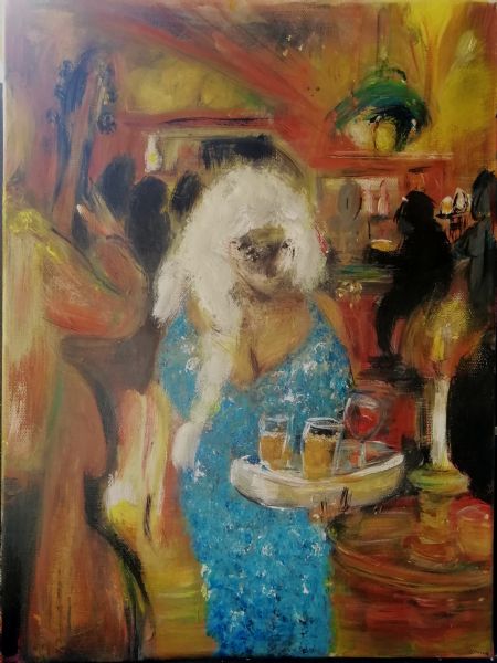Akryl maleri Inspireret af Cafe Intime