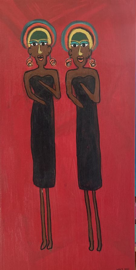 Akryl maleri Women in Black af Marianne Nymann Jensen malet i 2021