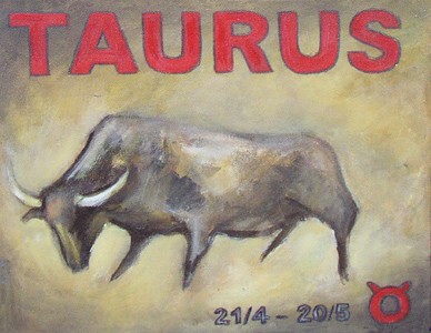 Akryl maleri Taurus af Gahr malet i 2007
