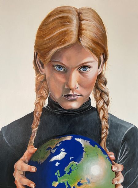 Akryl maleri One World af Jan Andersen malet i 2022