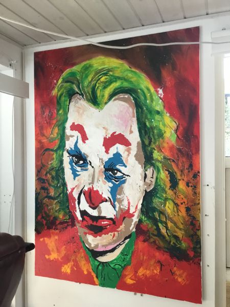 Akryl maleri Joker af Søren Christiansen malet i 2021