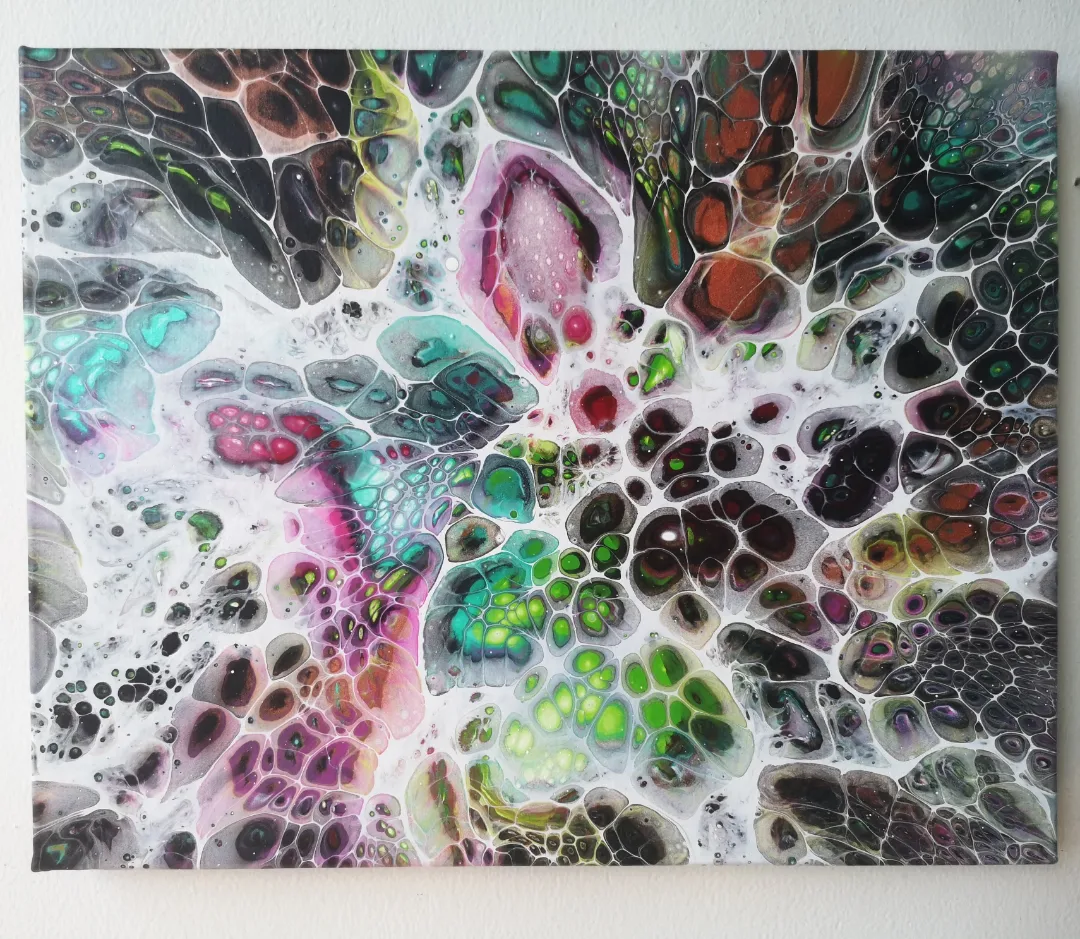 Akryl maleri Multiverse 2 af Liv Melgaard malet i 2021
