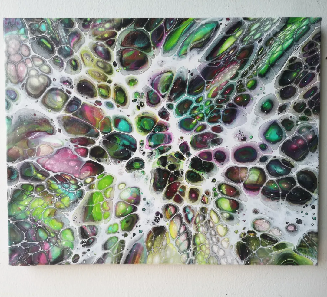Akryl maleri Multiverse 3 af Liv Melgaard malet i 2021