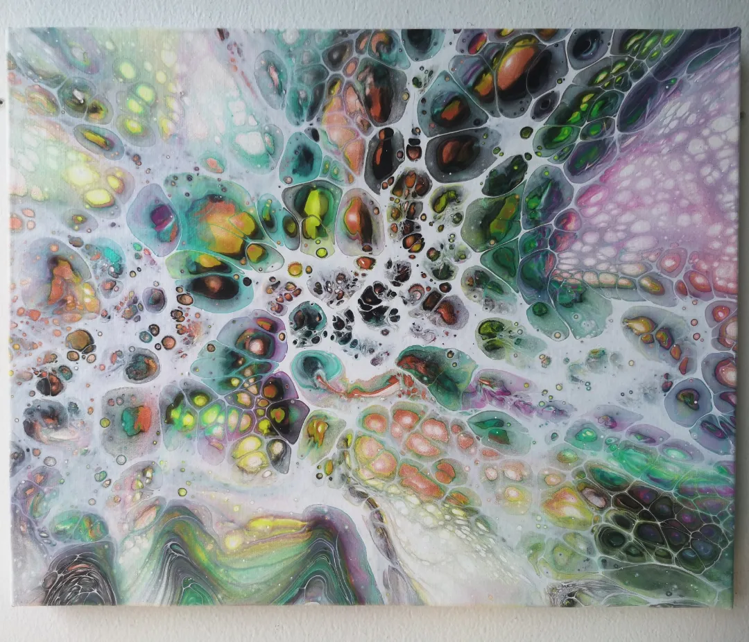 Akryl maleri Multiverse 5 af Liv Melgaard malet i 2021