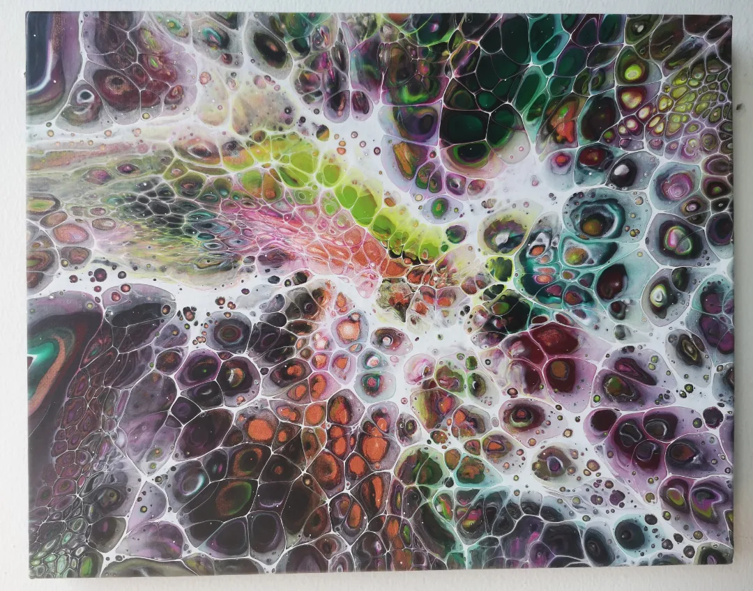 Akryl maleri Multiverse 6 af Liv Melgaard malet i 2021