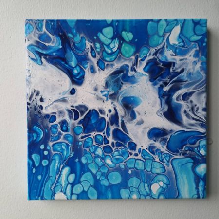 Akryl maleri Blue Mind af Liv Melgaard malet i 2021