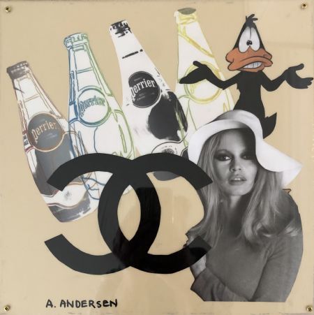 Blandede medier maleri Fan pop art med plexiglas af Anita majbrit Andersen malet i 2022