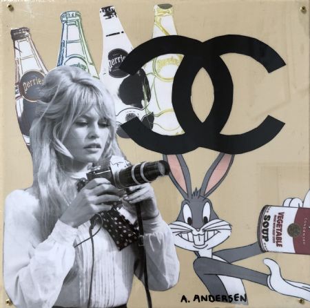 Blandede medier maleri Fan pop art med plexiglas af Anita majbrit Andersen malet i 2022