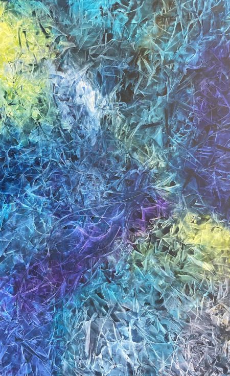 Olie maleri Vibes of Turquoise af Zuzs Huber malet i 2021