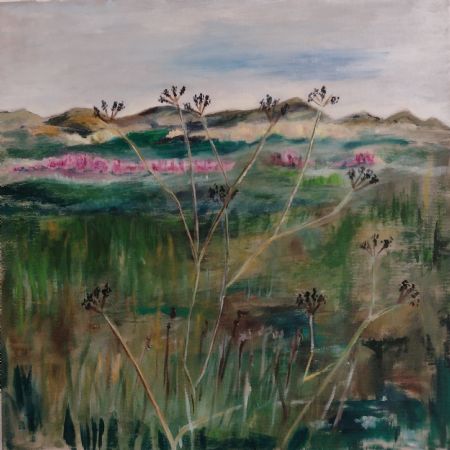 Olie maleri Nordjylland 1 af Marianne Laursen malet i 2020