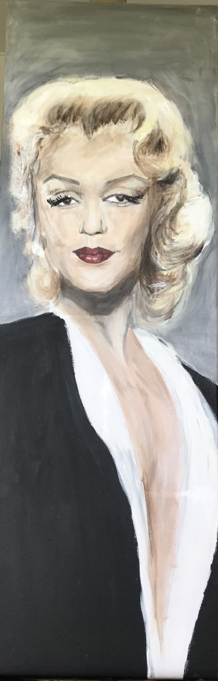 Akryl maleri Marilyn Monroe af Mie Anker malet i 2022