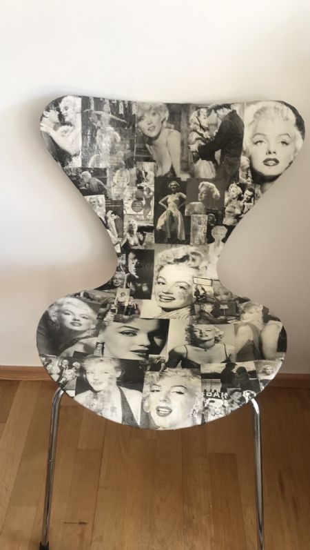 Collage maleri Marilyn Monroe af Mie Anker malet i 2022