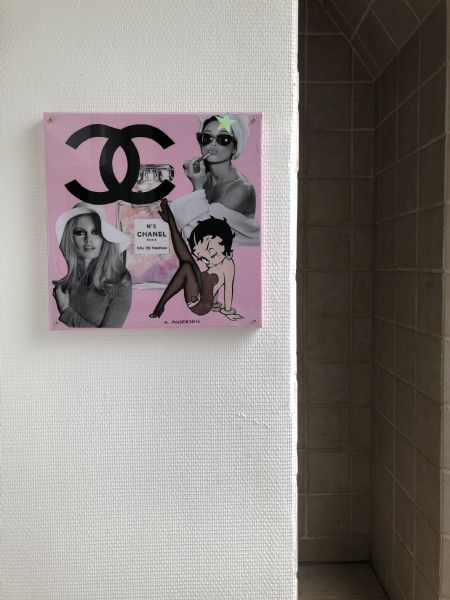 Blandede medier maleri Fan pop art - plexiglas af Anita majbrit Andersen malet i 2022