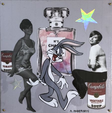 Blandede medier maleri Fan pop art - plexiglas af Anita majbrit Andersen malet i 2022