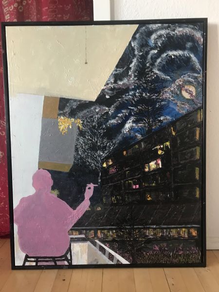  maleri En aften på altanen af Adam Louis Diago malet i 2022