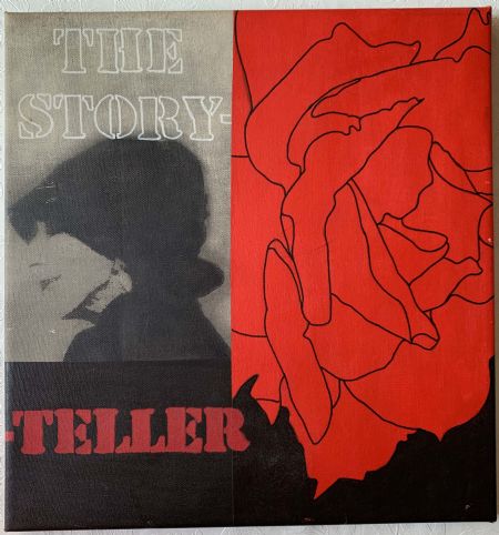 Akryl maleri Karen Blixen - The Story Teller af Sanne Sommer malet i 2006