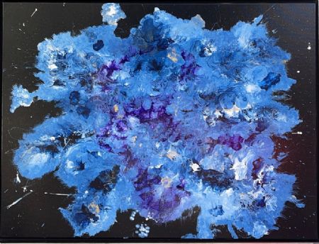 Akryl maleri Univers Eksplosion af Camilla Johansen malet i 2022