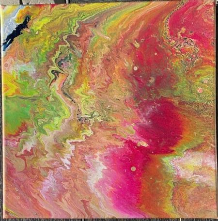 Akryl maleri Colorfull Ocean af Camilla Johansen malet i 2022
