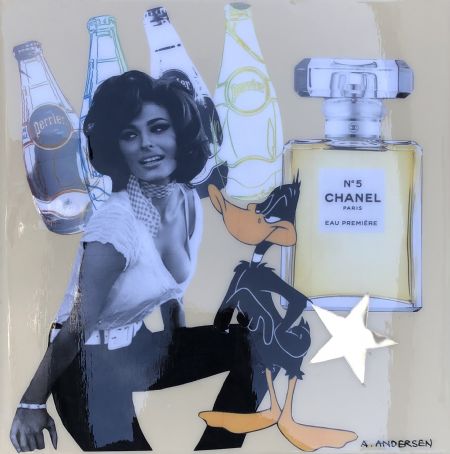 Blandede medier maleri Fan pop art - epoxy resin af Anita majbrit Andersen malet i 2022