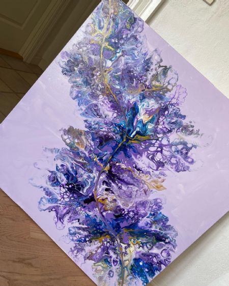 Akryl maleri Purple af Bianca Trolle malet i 2022