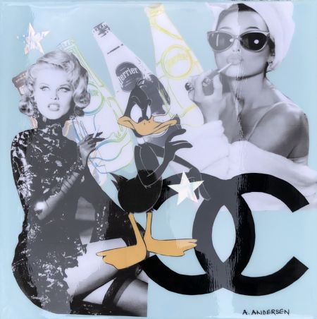 Blandede medier maleri Fan pop art - epoxy resin af Anita majbrit Andersen malet i 2022