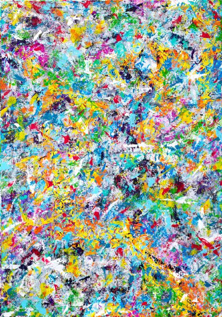 Akryl maleri Mange Flotte Farver 5 af Vesterbak Art malet i 2022