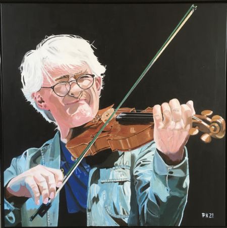 Akryl maleri The Fiddler af Paul Kelly malet i 2021