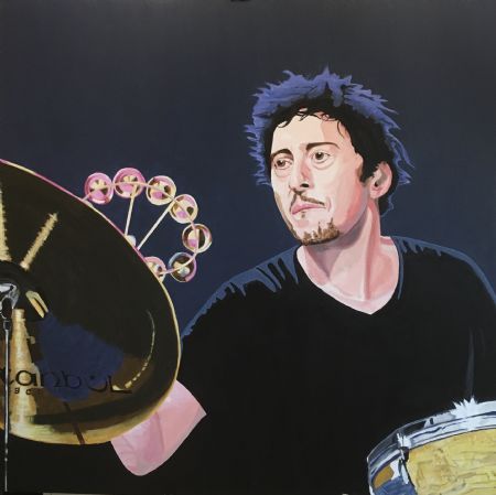 Akryl maleri The Percussionist af Paul Kelly malet i 2021