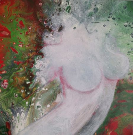 Akryl maleri Den frie kvinden af Christina Dupont Donnelly Dzajkovski malet i 2021