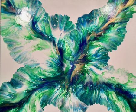 Akryl maleri Green Spirit af Vibeke Beck malet i 2020