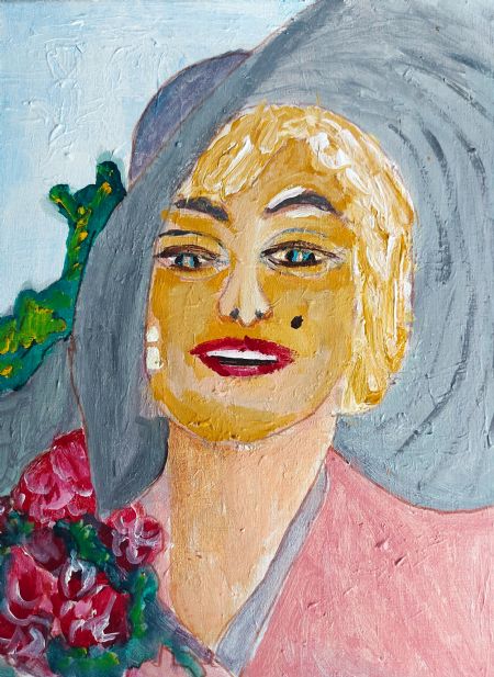 Akryl maleri Marilyn Monroe af Sadedin Asanovski malet i 2019