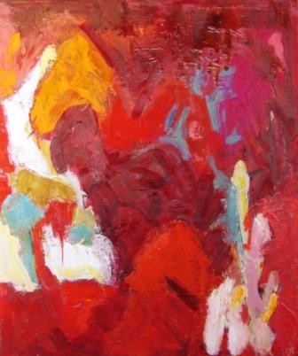 Olie maleri farven rød 4 af gt malet i 2006