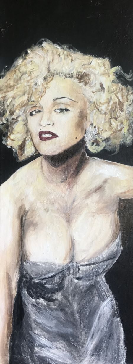 Akryl maleri Madonna af Mie Anker malet i 2022
