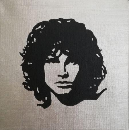 Akryl maleri Jim Morrison af J. Hansen malet i 2017