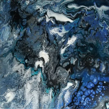Akryl maleri Blue Sea 2 af J. Hansen malet i 2019